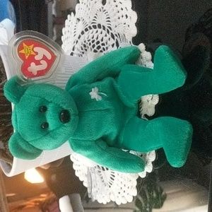 Rare Retired Ty Beanie Baby Erin The Bear With Errors